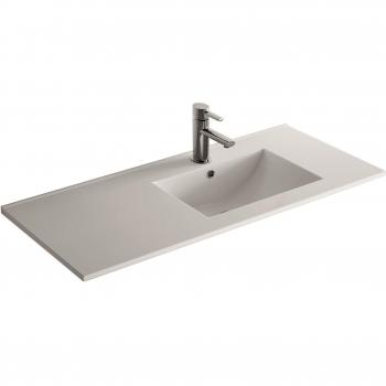 Lavabo cerámico Cygnus Bath 1100120743 con poza desplazada a Derecha