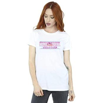 M‑Size Netflix Femme Stranger Things Retro Cotton Top – White