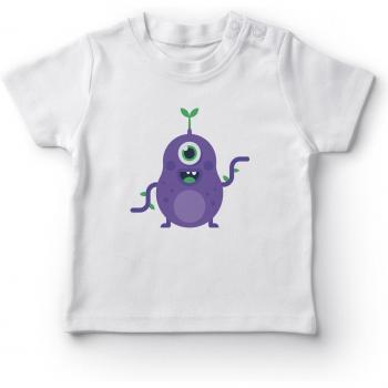 Tee Shirt Monstre Ouvert Feuille Bébé Angemiel – Garçon Blanc