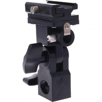 Light Stand Umbrella Holder with Swivel Flash Shoe Adapter