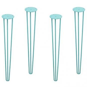 Patas de Varilla para Muebles 100 x 100 x 710 mm Acero Verde Aguamarina
