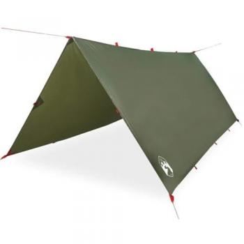 Manta de Acampamento Lona 366x306 cm Verde Azeitona, Impermeável