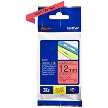 Brother Original P-touch Schriftband TZe-431 12 mm, schwarz auf rot