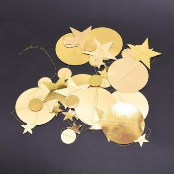 Guirnalda Feliz Cumpleaños de Estrellas de Papel Espejo Dorado 4m