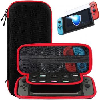 Nintendo Switch Carry Case with Tempered Glass Screen Protector