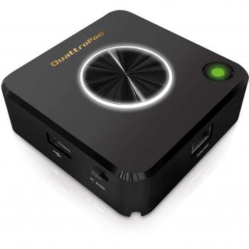 QuattroPod Wireless‑Transmitter mit EZCast, HDCP 2.2/HDCP 1.2, schwarz