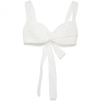 Zimmermann Crush Cotton Bralette, White – Women’s Size 2
