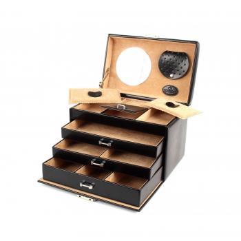 Elegant Black Merino Jewelry Case 24.5 cm by Windrose