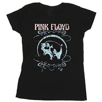 Pink Floyd Ladies Pig Swirls T-Shirt XXL Black