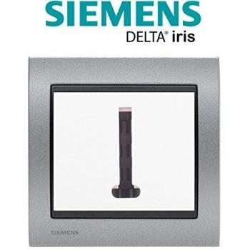 Prise Téléphone Siemens avec Plaque Métal Argenté Delta Iris