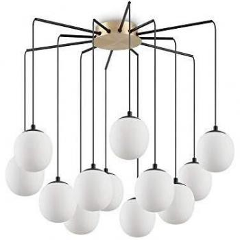Rhapsody 12-Light Black Ceiling Pendant by Ideal Lux Lighting, G9 Bulbs