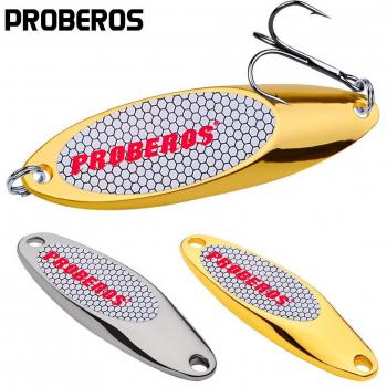Triple‑Tone Metallic Fishing Lure – Gold/Silver Diagonal, 14 g