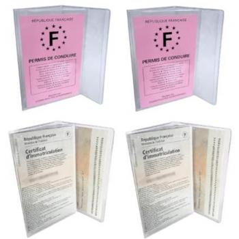 2 Housse carte grise + 2 Housse permis de conduire