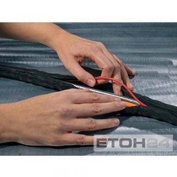 HellermannTyton 170-01016 Guaina intrecciata Helagaine Twist-In 29, Poliestere, Nero, per diametro da 25 a 29 mm, lunghezza 2 m