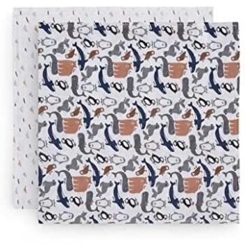 Jollein Mulltuch‑Set „Polartiere“ – 2 Stück, 115 × 115 cm (535‑852‑65349)