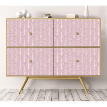 Sticker de Muebles Art-Deco Rosa-Blanco 65x100 cm