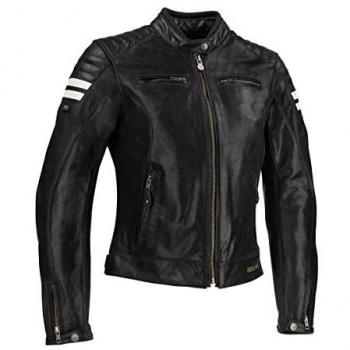 Motorradjacke für Damen Segura Stripe in Schwarz/Silber