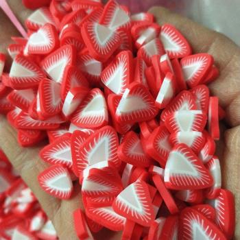 Cute Strawberry Polymer Clay Slices