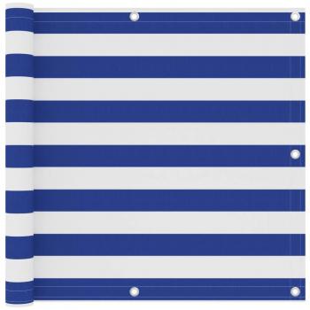 Écran de balcon blanc et bleu 90x300 cm en tissu Oxford