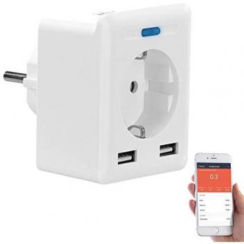 Prise murale domotique Luminea SF‑460 – 2 USB, couleur blanche