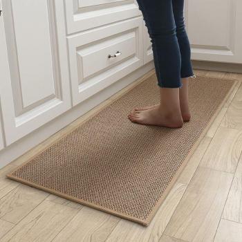 Shining House – Tapis d’évier lavable, antidérapant, 2 pièces (mix caoutchouc/jute/lin)