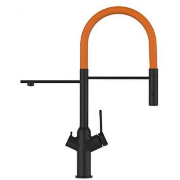 Robinet VIZIO Noir Mat avec Bec Orientable et Douchette