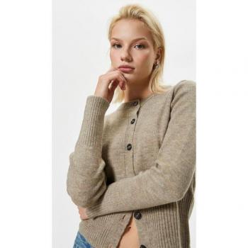 Koton Damen Cardigan mit Rundhalsausschnitt und Knopfdesign