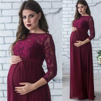 Robe de maternité pour fête en dentelle