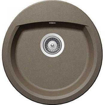 CRISTALITE Hellbraune Runde Spüle – Manhattan R‑100, 47 x49 cm