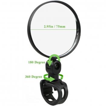 VXM Mini Fahrrad Rückspiegel Verstellbar, Lenkerspiegel, flexible Sicherheit, 360° Winkel