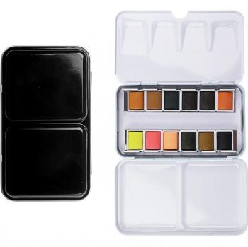 SeamiArt 12-Color Tin Box Watercolor Set
