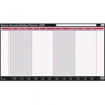 Sasco 2020 A1 Wall Planner with Wet Wipe Pen & Sticker Pack
