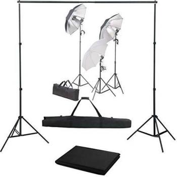 VidaXL Kit de Studio Photo avec Éclairage et Accessoires de Fond