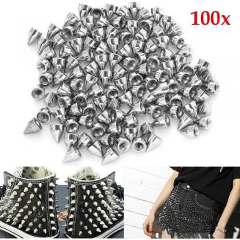 100pcs Silver Star Studs for DIY Garment Accessories