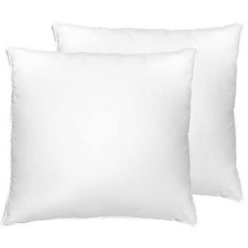 Set of 2 Soft Medium Support White Cotton Duck Down and Feather Bed Pillows 80 x 80 cm