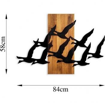 Sculpture Murale Oiseaux en Bois et Métal