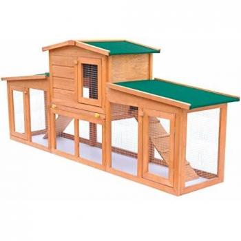 VidaXL Jaula para Animales Pequeños con Tejados de Madera