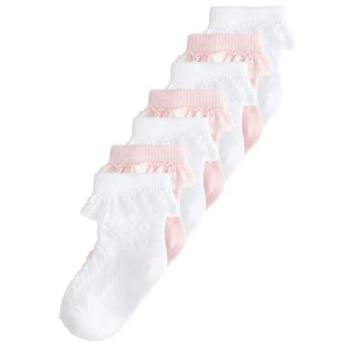 Next Baby Socken Set mit Spitzenmuster – 7er-Pack, 0–2 Jahre (Girls)