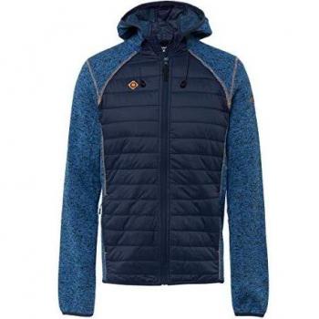 IZAS Noya Strickjacke Damen – Rundhalsausschnitt, Größe L, grau/weiß gemustert