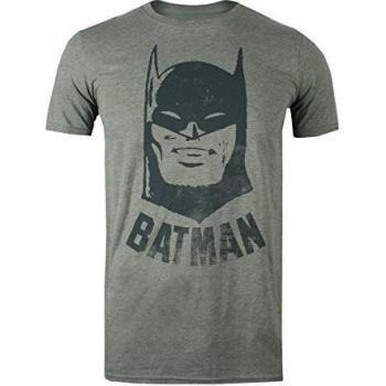 DC Comics Batman Herren T-Shirt, Vintage Stil, Grün
