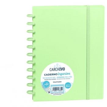 Caderno Inteligente A4 Reutilizável Verde Pastel