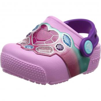 Crocs Zuecos Fun Lab Lights Niños, Color Morado (Gems/Carnation), 19/20 EU