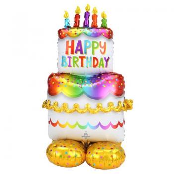 Folienballon Happy Birthday Torte