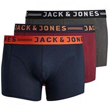 Pack de 3 calzoncillos Jack & Jones Jaclichfield granate para hombre