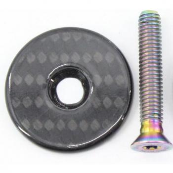 Capuchons de tige de vélo 3K en carbone, finition brillante et mate, boulons titane M6 x 35mm