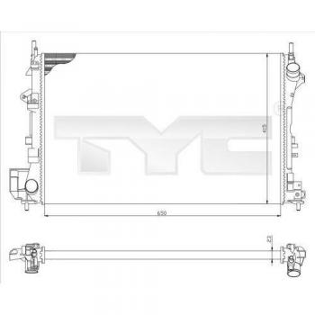 Técnico TYC 725‑0009 Radiador Motor
