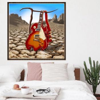 Resina Piena 5D – Dipinto Cartonato “Chitarra Croce” 30x30