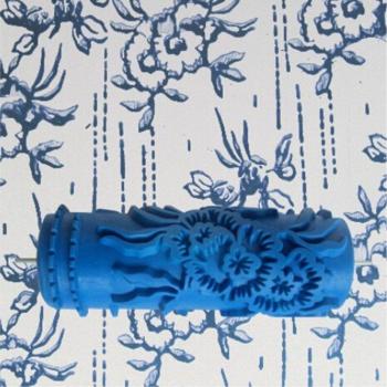 075Y 5-Inch 3D Rubber Wall Painting Roller, Blue, Wall Decoration Tool Without Handle