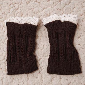 Chauffe-jambes tricotés pour bottes avec dentelle
