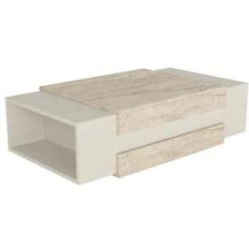 Nora Couchtisch beige Granit-Optik, Maße: 110x57x31 cm